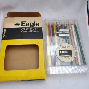 Vintage Eagle colored pencil set case art